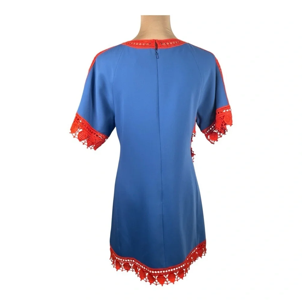 Tory Burch Marisa Lace Crochet Trim Runway Shift Dress Size 8